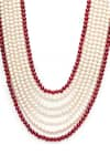 Buy_Ruby Raang_White Beads Colorblock Layered Necklace _Online_at_Aza_Fashions