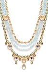 Shop_Ruby Raang_Blue Stones Bead And Kundan Embellished Necklace _Online_at_Aza_Fashions