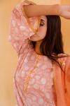 Shop_Gulabo Jaipur_Peach Cotton Floral Round Print Kurta Set_Online_at_Aza_Fashions
