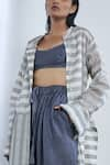 Shop_Urvashi Kaur_Grey Organic Cotton Jacket  _at_Aza_Fashions