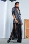 Buy_Urvashi Kaur_Black Noil Silk Maxi Skirt  _at_Aza_Fashions