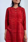 Shop_Urvashi Kaur_Red Chanderi Silk Round High Low Tunic _at_Aza_Fashions