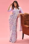 Buy_Masaba_Purple Crepe Silk Saree With Blouse Unstitched Blouse Fabric_at_Aza_Fashions