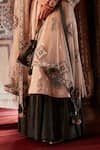 MATSYA_Beige Chanderi Silk Woven And Embroidery Thread Notched Kurta Set _Online_at_Aza_Fashions