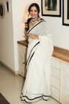 Buy_Masaba_Ivory Chanderi Mul And Raw Silk Sportee Saree_at_Aza_Fashions