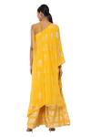 Shop_Masaba_Yellow Crepe On E Shoulder Kurta And Palazzo Set_at_Aza_Fashions