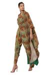 Buy_Masaba_Green Crepe Printed Cape Dhoti Pant Set_Online_at_Aza_Fashions