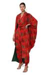 Buy_Masaba_Red Crepe Printed Jacket Dhoti Pant Set_Online_at_Aza_Fashions