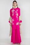Masaba_Pink Silk Embroidered Kurta Set_Online_at_Aza_Fashions