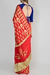 Shop_Masaba_Blue Chanderi Printed Saree_at_Aza_Fashions