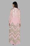 Shop_Masaba_Pink Crepe Embroidered Cape And Printed Dhoti Skirt Set_at_Aza_Fashions