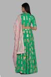 Shop_Masaba_Green Crepe Printed Lehenga Set_at_Aza_Fashions