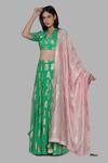 Buy_Masaba_Green Crepe Printed Lehenga Set_at_Aza_Fashions