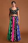 Buy_Masaba_Black Crepe Printed Lehenga Set_at_Aza_Fashions