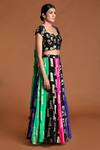 Masaba_Black Crepe Printed Lehenga Set_Online_at_Aza_Fashions