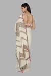 Shop_Masaba_White Chanderi Printed Saree _at_Aza_Fashions