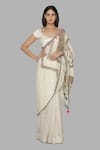 Buy_Masaba_White Chanderi Printed Saree _Online_at_Aza_Fashions