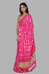 Buy_Masaba_Pink Silk Foil Print Saree_at_Aza_Fashions