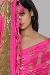 Buy_Masaba_Pink Silk Foil Print Saree_Online_at_Aza_Fashions