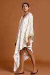 Buy_Masaba_White Crepe Embroidery V Neck Robbinwings Printed Kaftan _Online_at_Aza_Fashions