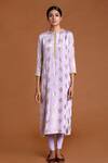 Buy_Masaba_Purple Crepe Printed Round Foil Tunic For Women_at_Aza_Fashions