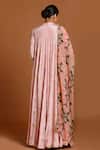 Shop_Masaba_Pink Periwinkle Foil Print Anarkali With Dupatta_at_Aza_Fashions