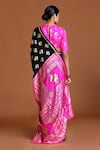 Shop_Masaba_Black Silk Fin Lake Saree_at_Aza_Fashions