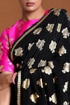 Shop_Masaba_Black Silk Fin Lake Saree_Online_at_Aza_Fashions