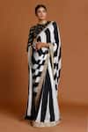Buy_Masaba_Black Raw Silk Embellished Saree For Women_Online_at_Aza_Fashions