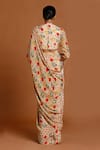 Shop_Masaba_Beige Crepe Hummingbird Print Saree_at_Aza_Fashions