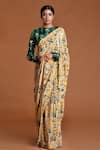 Buy_Masaba_Beige Crepe Autumn Bouquet Print Saree _at_Aza_Fashions