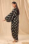 Buy_Masaba_Black Crepe Printed Coco V Neck Kaftan _Online_at_Aza_Fashions