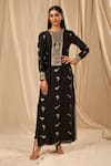 Buy_Masaba_Black Chanderi Silk Printed Vintage Fiona Round Kurta Set _at_Aza_Fashions