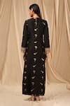 Shop_Masaba_Black Chanderi Silk Printed Vintage Fiona Round Kurta Set _at_Aza_Fashions