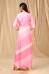 Shop_Masaba_Pink Raw Silk Printed Sorbet Stripes Round Kurta Set _at_Aza_Fashions