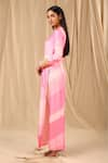 Buy_Masaba_Pink Raw Silk Printed Sorbet Stripes Round Kurta Set _Online_at_Aza_Fashions