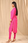 Buy_Masaba_Pink Silk Printed Wallflower Mandarin Collar Foil Kurta _Online_at_Aza_Fashions