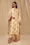 Buy_Masaba_Ivory Raw Silk Printed Floral Fantasy Round Kurta Culotte Set _at_Aza_Fashions