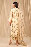 Shop_Masaba_Ivory Raw Silk Printed Floral Fantasy Round Kurta Culotte Set _at_Aza_Fashions