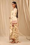 Buy_Masaba_Ivory Raw Silk Printed Floral Fantasy Round Kurta Culotte Set _Online_at_Aza_Fashions