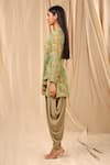 Buy_Masaba_Green Crepe Printed And Embroidered Wallflower V Oasis Angrakha & Dhoti Pant Set _Online_at_Aza_Fashions