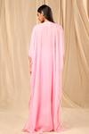 Shop_Masaba_Pink Raw Silk Printed Wallflower Cape Open Sorbet Striped Draped Skirt Set _at_Aza_Fashions