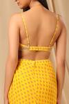 Masaba_Yellow Raw Silk Printed Wallflower Cape Open Sorbet And Draped Skirt Set _at_Aza_Fashions