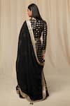 Shop_Masaba_Black Blouse Raw Silk Printed Wallflower Round Coco And Lehenga Set _at_Aza_Fashions