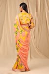 Shop_Masaba_Yellow Crepe Printed Candy Swirl Saree _at_Aza_Fashions