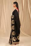 Buy_Masaba_Black Raw Silk Printed Coco Saree _Online_at_Aza_Fashions