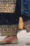 Buy_Heena Kochhar_Blue Velvet Embroidered Kurta Set_Online_at_Aza_Fashions