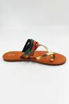 The Madras Trunk_Gold Leather Mayuri Strappy Flat Sandals_Online_at_Aza_Fashions