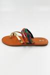 Buy_The Madras Trunk_Gold Leather Mayuri Strappy Flat Sandals_Online_at_Aza_Fashions