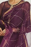 Shop_Rajiramniq_Purple Organza Embroidery Kurta Round Slip Square Set _Online_at_Aza_Fashions